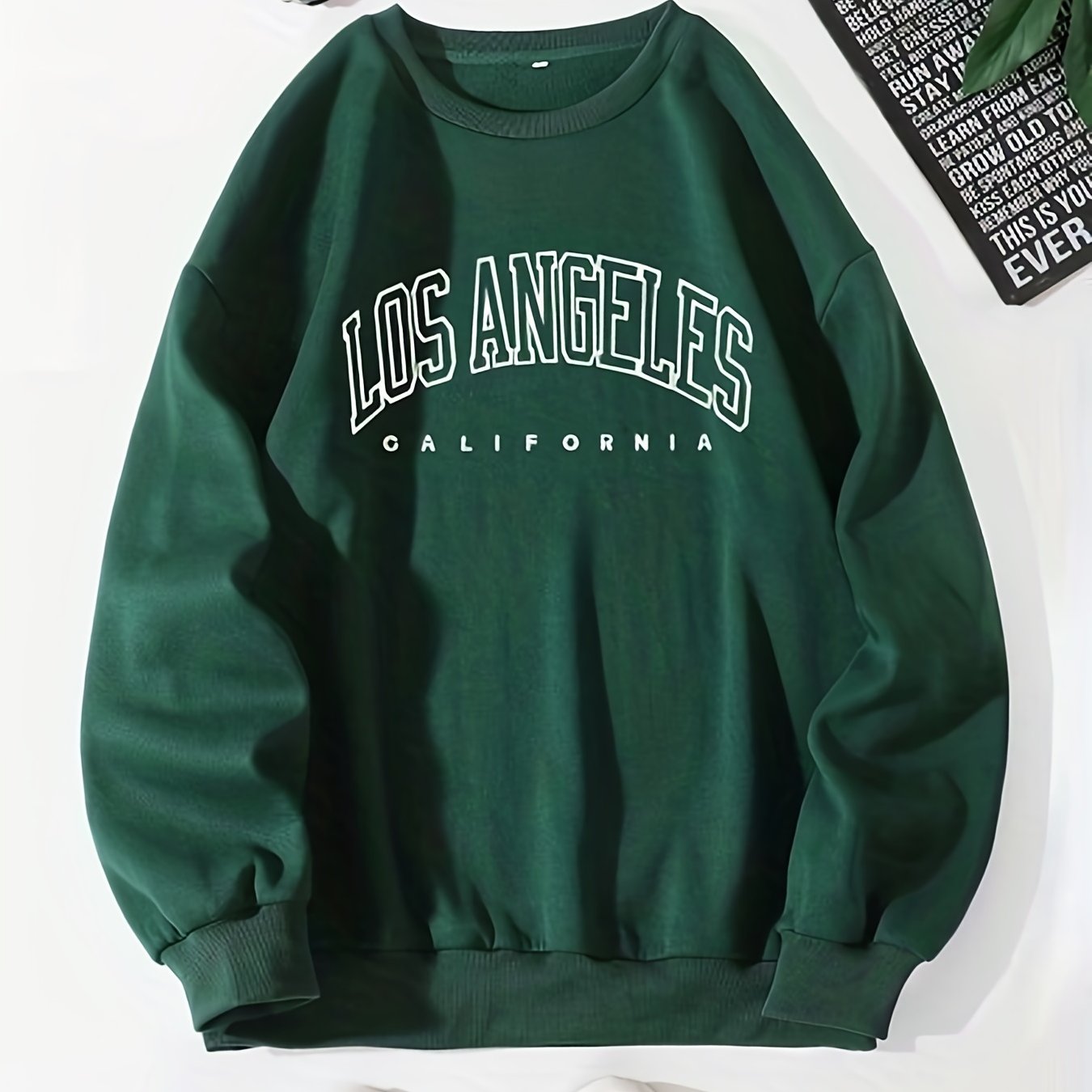 Cozy Letter Print Crew Neck Pullover Sweatshirt - Fashion Sweatshirts for Women - Soft, Casual, Long Sleeve, Fall and Winter Essential, Comfortable Women's Clothing for Everyday Wear
