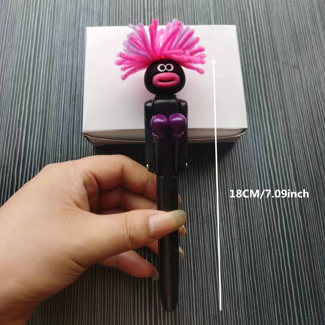 1pc Funny Exploding Hair for Man Boxing Round Ballpoint Pen Creative Relax Pen Student High-looking Funny Birthday Gift 1.0mm Black Refill Knock Big Mouth Knock Pen
