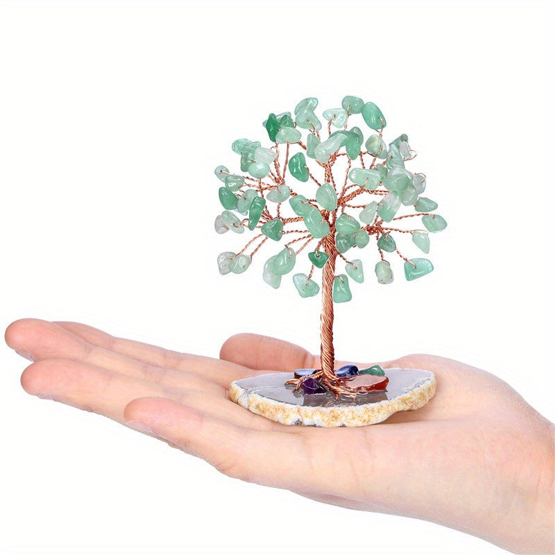 Natural Amethyst Crystal Tree Ornament - 1pc Quartz Decoration Home Decor Festival Gift (Random Base)