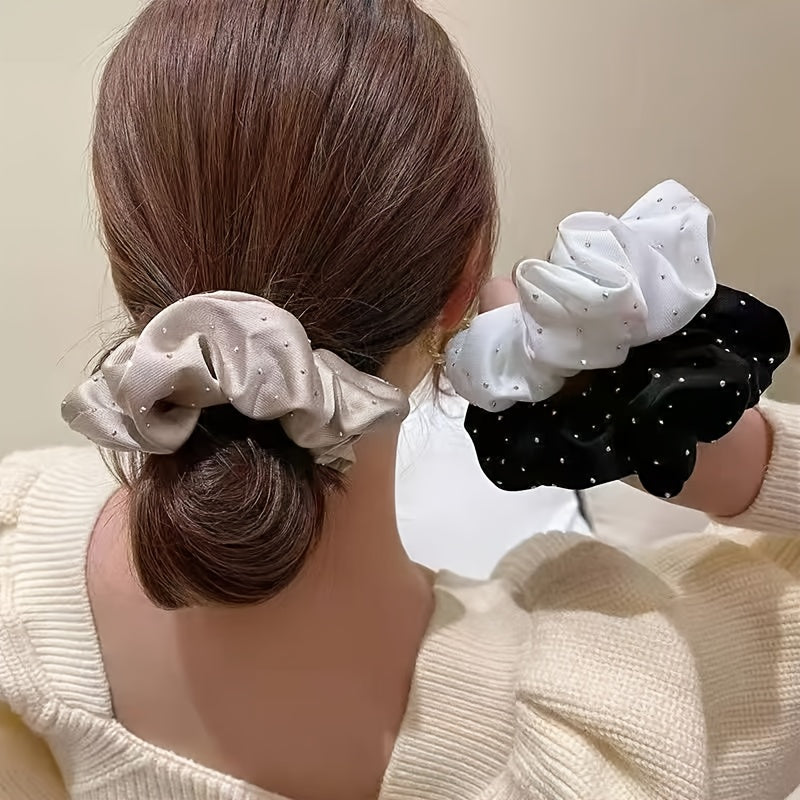 3pcs Elegant Women's Hair Tie Set, Stylish Rhinestone Headbands with Embellished Fabric Straps, Perfect for Ladies and s, Ideal Wedding and Party Gift