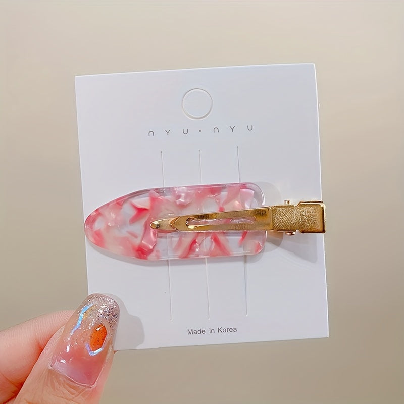 Cherry Blossom Pink Acetate Invisible Hair Clip for Bangs and Flyaways