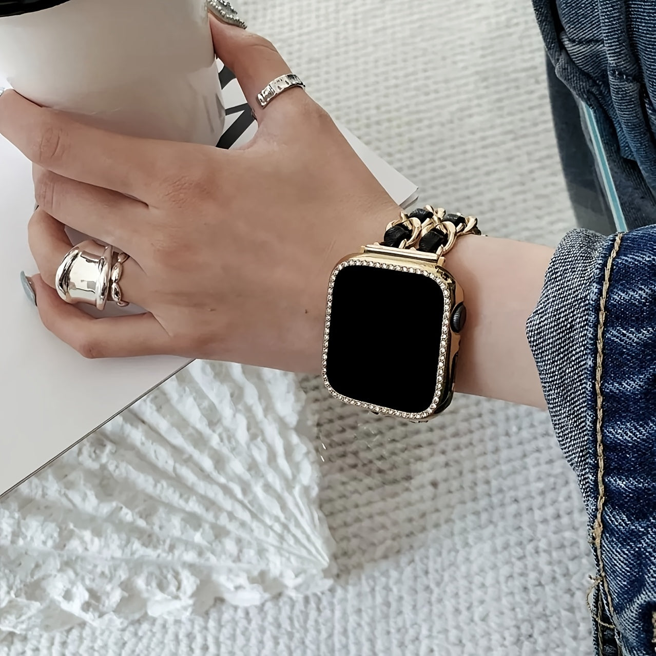 BIIFAKOO new small fragrance style metal stitched ten generations available compatible 38mm 40mm 41mm 42mm 44mm 45mm 46mm 49mm suitable for Ultra Series 10 9 8 7 7 SE 6 5 4 3 5 4 4 3 2 1