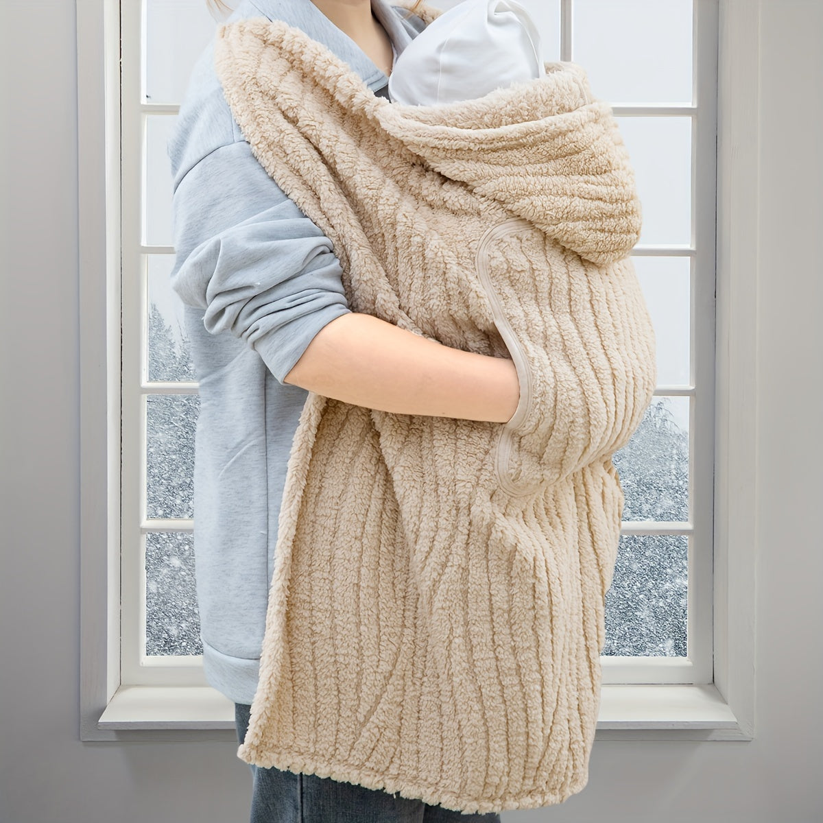 Baby shawl windproof and warm plush blanket outdoor baby cloak is the perfect gift for babies
