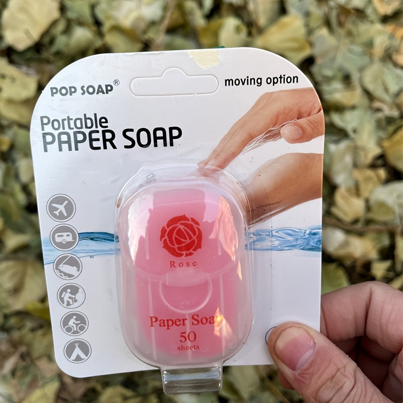 50pcs Quick-Dissolving Portable Paper Soap - Hygienic Solution for Outdoor Adventures, Camping, & Hiking - Sanitary Personal Cleaning - Travel-Friendly, Disposable