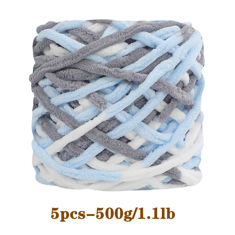 5pcs Ultra-Soft Chunky Chenille Yarn - Perfect for DIY Knitting & Crochet Projects, Scarves, Hats, Blankets | Available in Multiple Colors