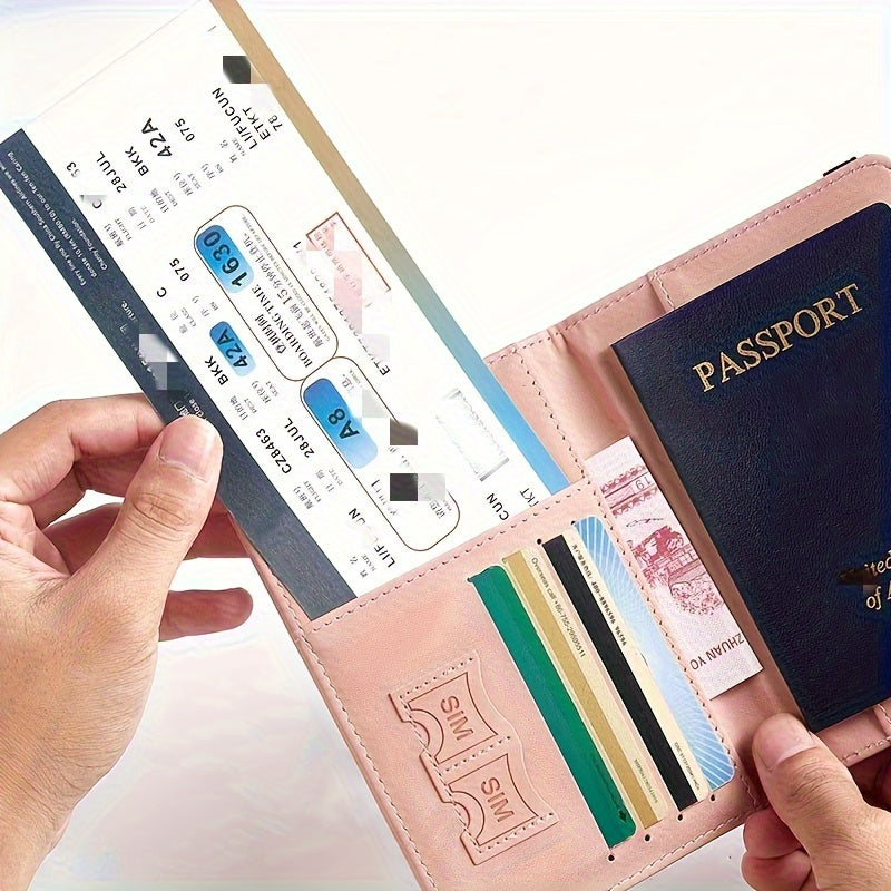 RFID Passport Holder - Thin, Multi-Functional Wallet for Travel, 1pc