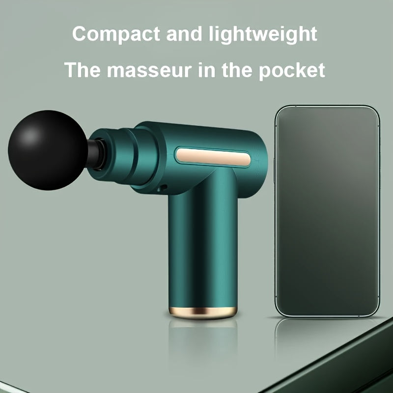 Electric Fascia Massage Gun, Electric Muscle Massager, Equipped with 4 Interchangeable Massage Heads, Portable Handheld Ultra-Quiet Brushless Motor, Suitable for Sports And Fitness.