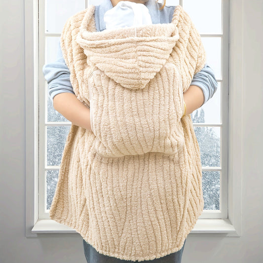 Baby shawl windproof and warm plush blanket outdoor baby cloak is the perfect gift for babies