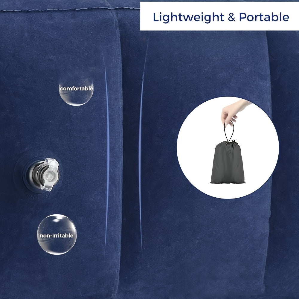 Adjustable Height Inflatable Foot Rest Pillow for Air Travel, Car, RV, Train, Home, Office - Soft Padded Comfortable Foot Rest for Parents Travel Essentials, Inflatable Footrest, Travel Accessory, Compact Design, Durable Material, Home Use