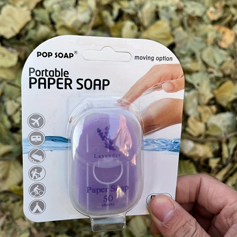 50pcs Quick-Dissolving Portable Paper Soap - Hygienic Solution for Outdoor Adventures, Camping, & Hiking - Sanitary Personal Cleaning - Travel-Friendly, Disposable