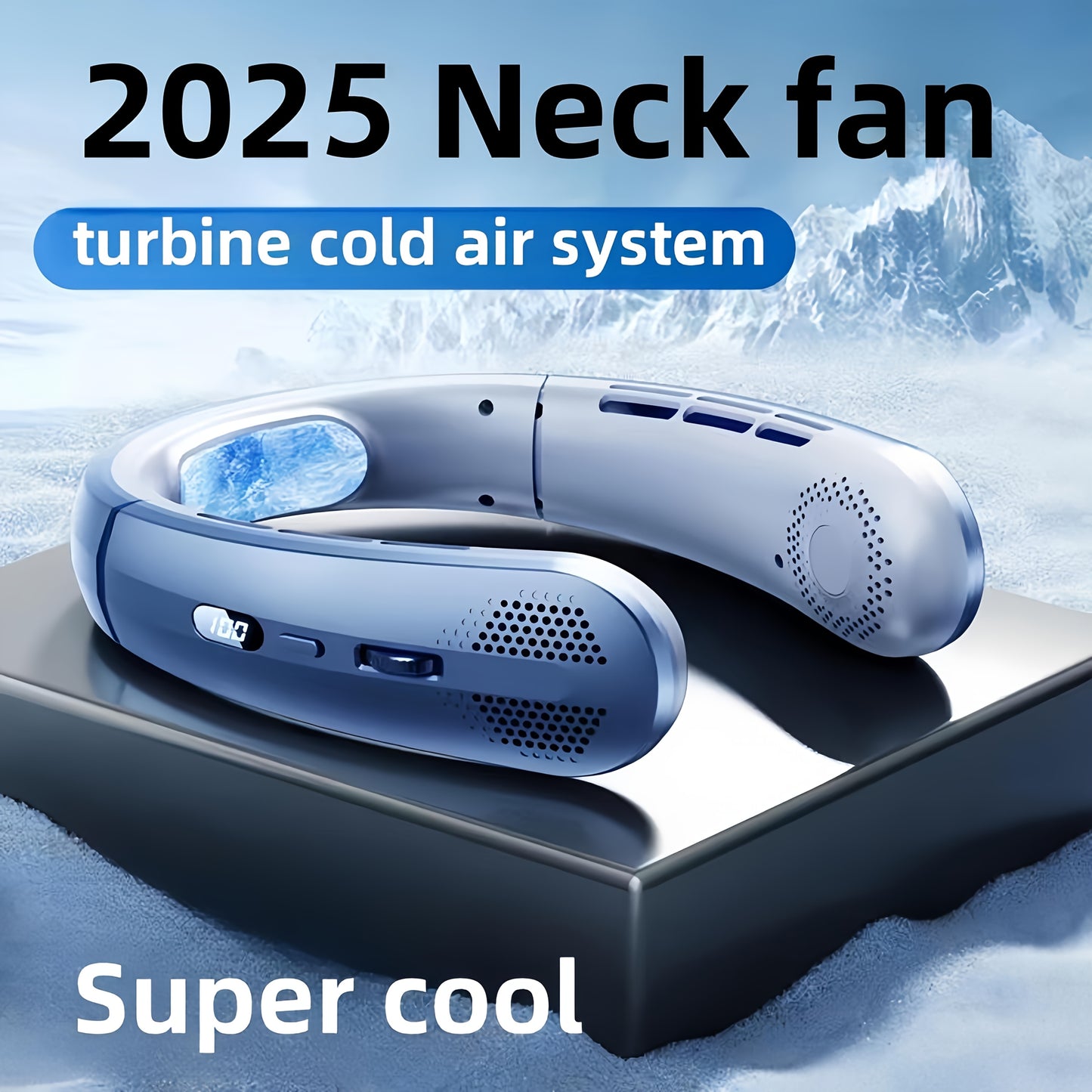 jkuoo New portable leafless hanging neck fan Five generations lazy USB charging small fan - pulley infinite speed 100 gear large wind cooler, office, travel, camping, outdoor travel portable USB fan, Thanksgiving Halloween Christmas gift