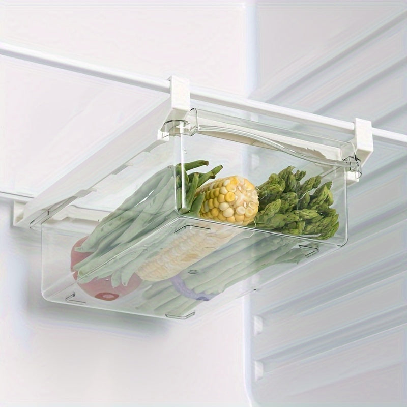 Transparent Kitchen Storage, 1pc/2pcs Refrigerator Hanging Drawer, Vegetable and Fruit Preservation Freezer Box