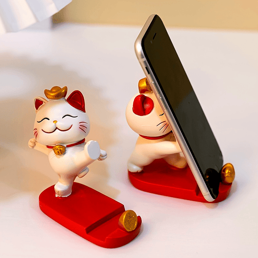 Cute Cartoon Cat Mobile Phone Tablet Holder - 1pc, Office Desk Ornament, Suitable for Mobile Phones and Tablets