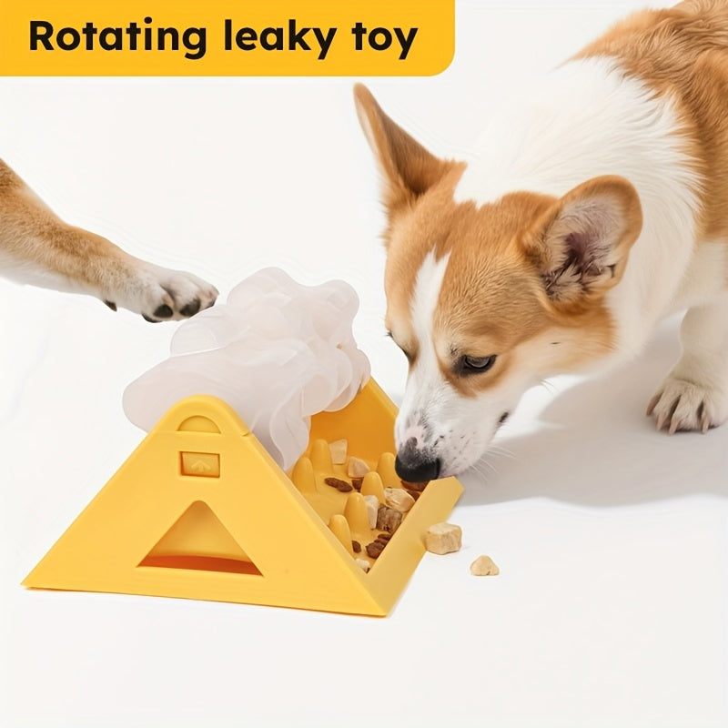 Interactive Dog Food Dispenser Toy - Automatic Treat Dispensing Puzzle Feeder for Mental Stimulation & Digestive Health, Durable PP Plastic Slow Feeder with Triangular Design, Green Pet Enrichment Activity Toy, Dog Treat Dispensing Toy, Triangular Food Sl