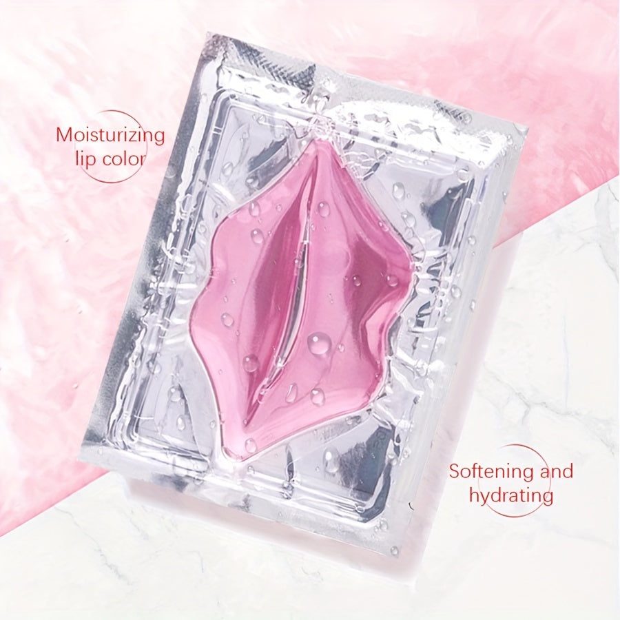 30pcs Hyaluronic acid Pink Crystal Lip Mask Patch for Hydrated Lips, Moisturizing And Hydrating Anti-Dry Lip Care & & Lip Sleeping & Lip Nourishes & Lip Soothing Mother Gifts Set Gifts for Women