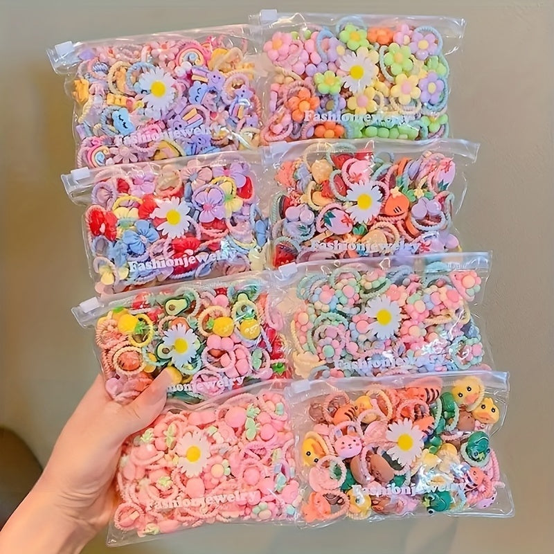 40pcs Cute Hair Ring Set - Women's and Girls' Colorful Elastic Hair Bands, Suitable for Ponytails and Braids