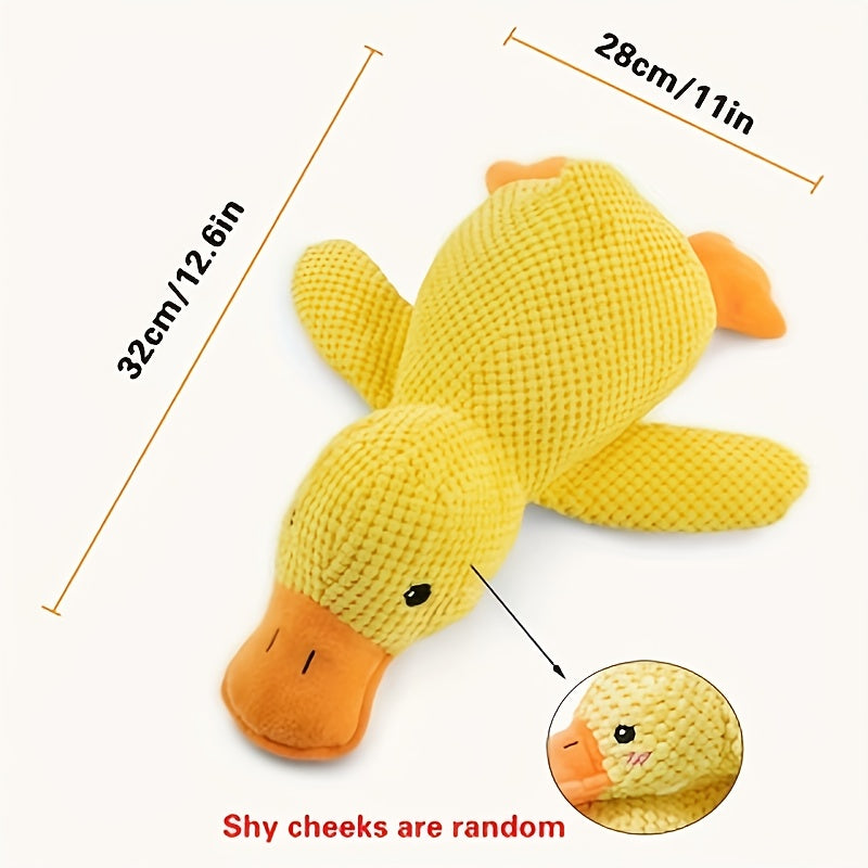 Bite-Resistant Plush Duck Toy - Soothing Companion for All Dog Breeds with Sound Effects
