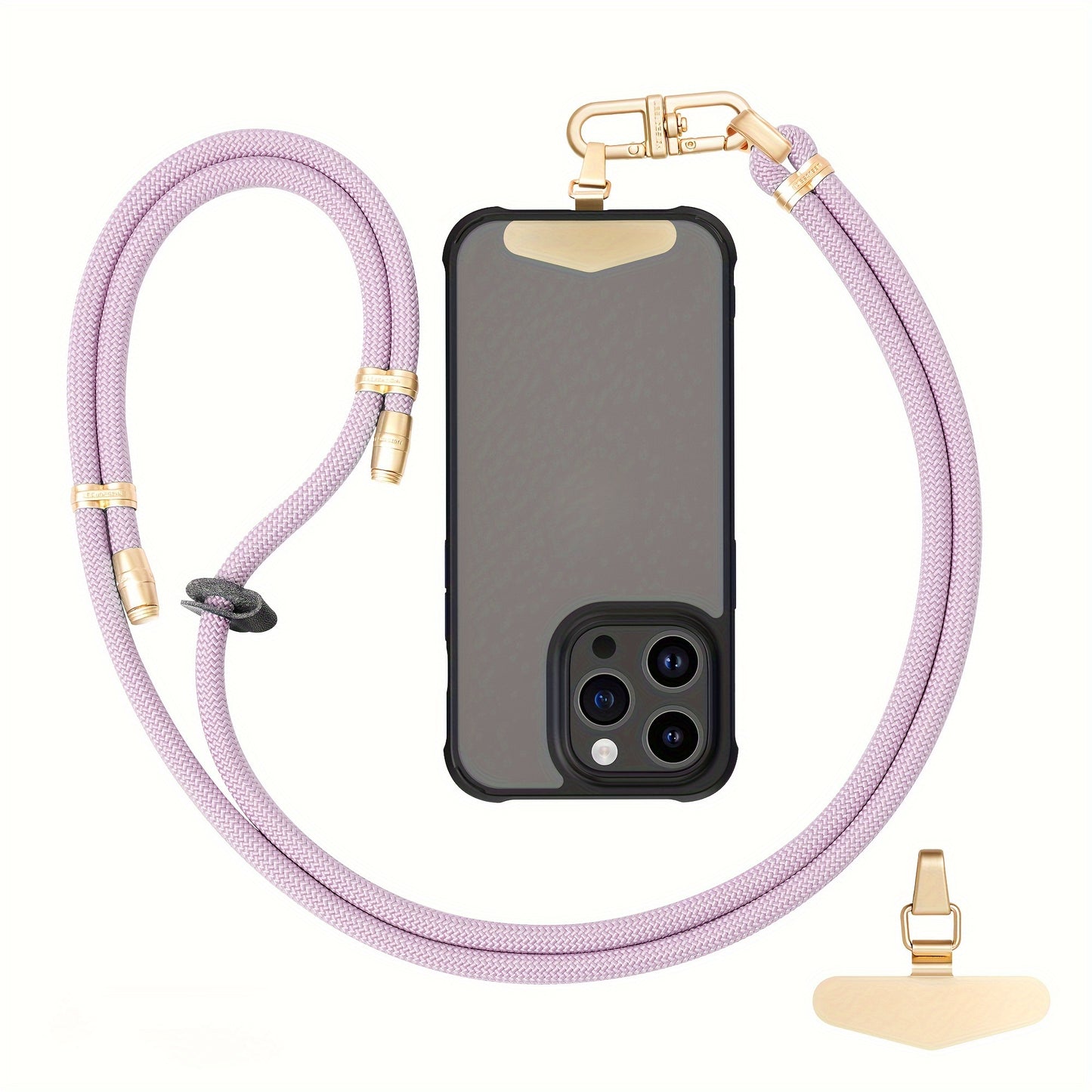 63-Inch Adjustable Crossbody Phone Lanyard with Clip - Durable, Anti-Theft Wrist Strap for Secure Shopping & Travel - Available in Multiple Colors