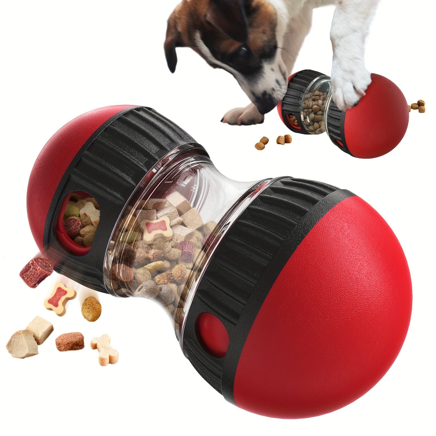 Interactive Dog Treat Dispenser Toy - Durable Chew Ball for Dental Health, Slow Feeder Puzzle for All Breeds