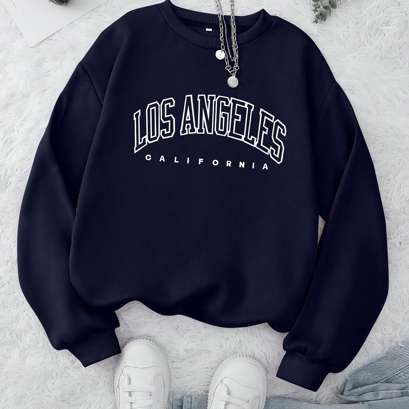 Cozy Letter Print Crew Neck Pullover Sweatshirt - Fashion Sweatshirts for Women - Soft, Casual, Long Sleeve, Fall and Winter Essential, Comfortable Women's Clothing for Everyday Wear