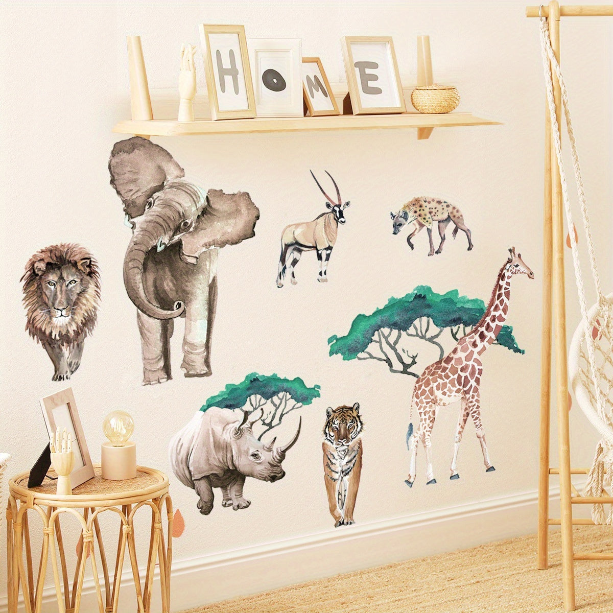 3pcs World Animal Distribution Decoration Map, Bedroom Decoration Wall Stickers