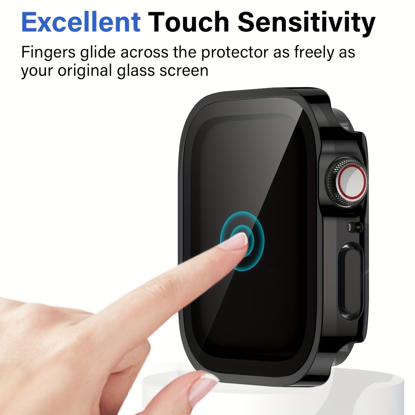 Set of 3, Full Coverage PC Protective Case for Apple Watch with Built-In Glass Screen Protector, Offering Comprehensive Protection, Lightweight And Scratch-Resistant, Suitable for 40MM, 41MM, 44MM, 45MM, And 49MM.