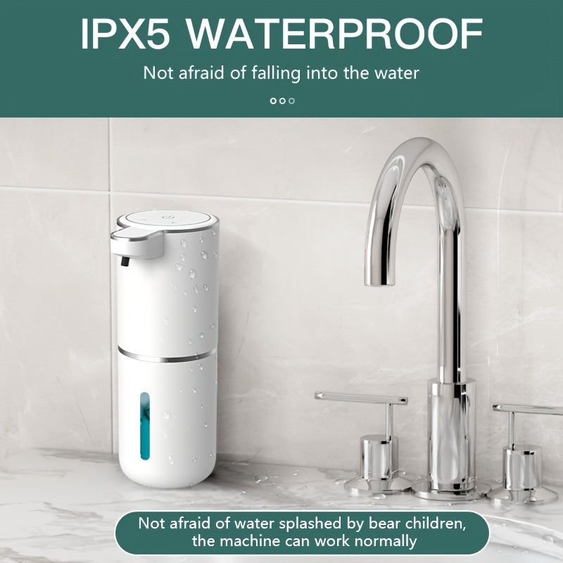 380Ml Automatic Soap Dispenser with Touchless Sensor - Wall-Mounted, Rechargeable Lithium Battery, USB Charging, Modern Black Design for Bathroom And Kitchen, Bathroom Soap Dispenser|Modern Soap Dispenser|Touchless Soap Dispenser