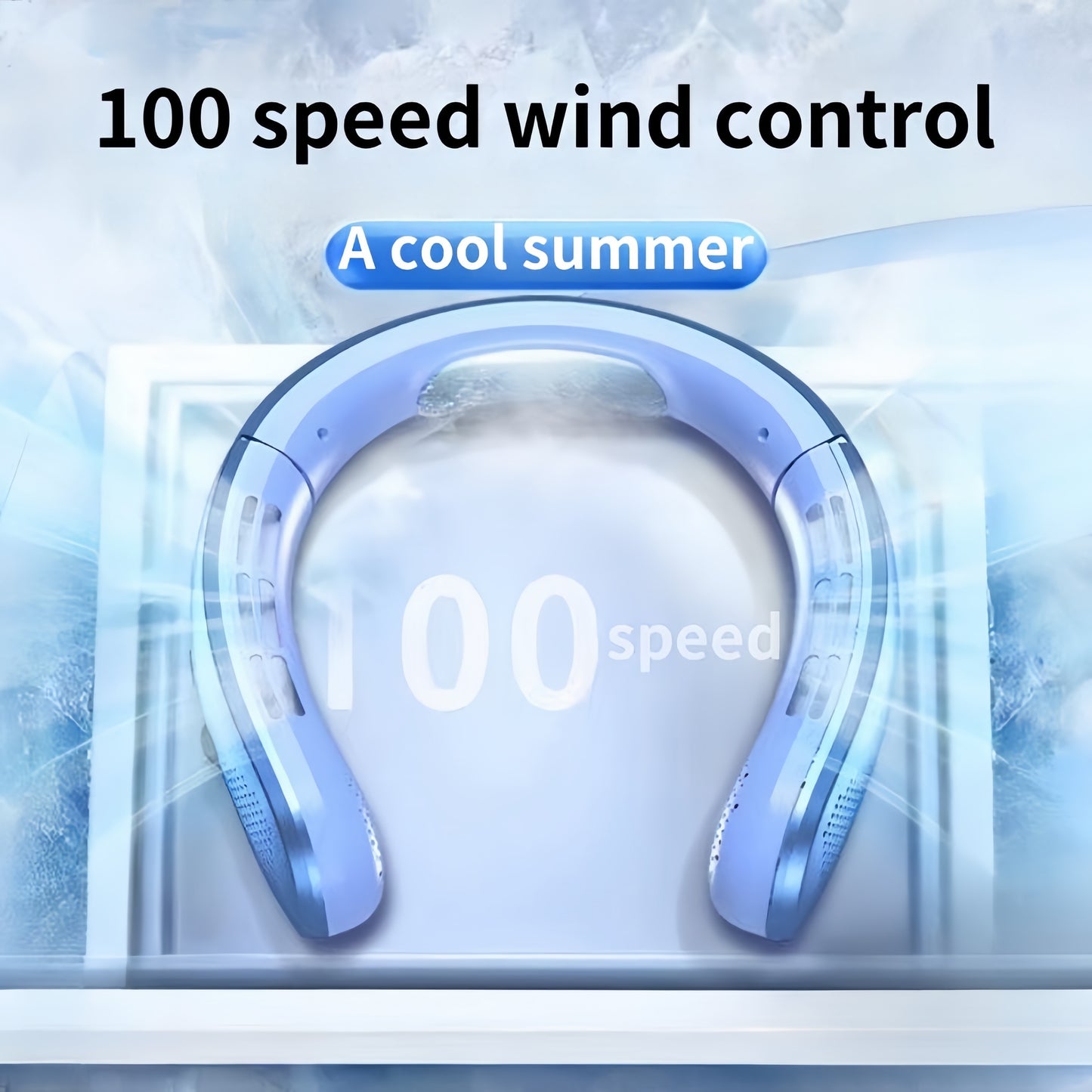jkuoo New portable leafless hanging neck fan Five generations lazy USB charging small fan - pulley infinite speed 100 gear large wind cooler, office, travel, camping, outdoor travel portable USB fan, Thanksgiving Halloween Christmas gift