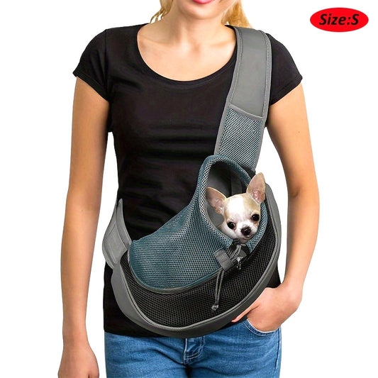 High-Visibility Reflective Pet Sling Carrier - Soft-Breathable Mesh, Secure Travel Companion for Puppies, Kittens & Small Animals - Perfect for Outdoor Adventures