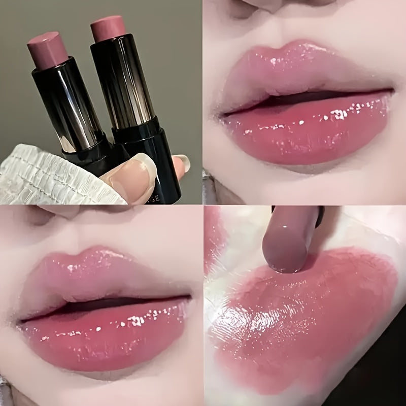 Moisturizing Hydrating Tinted Lip Balm - Long-Lasting, Waterproof & Smudge-Proof, Low Saturation, Mirror Finish for All Skin Types