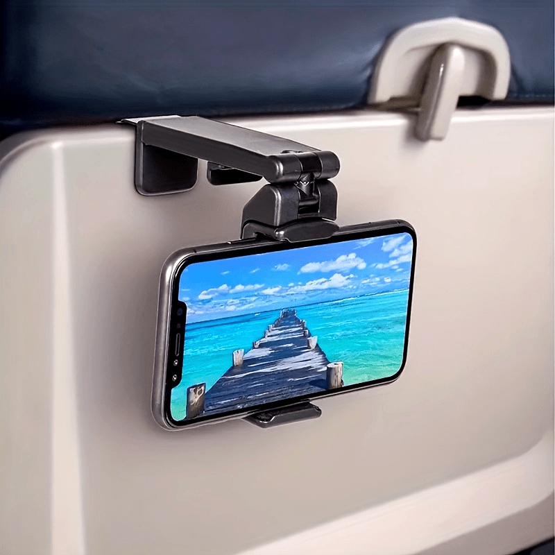 Ultimate Travel Essential: Universal In-flight Plane Phone Stand Holder Mount - Hands-free, Multi-directional & Pocket-size!