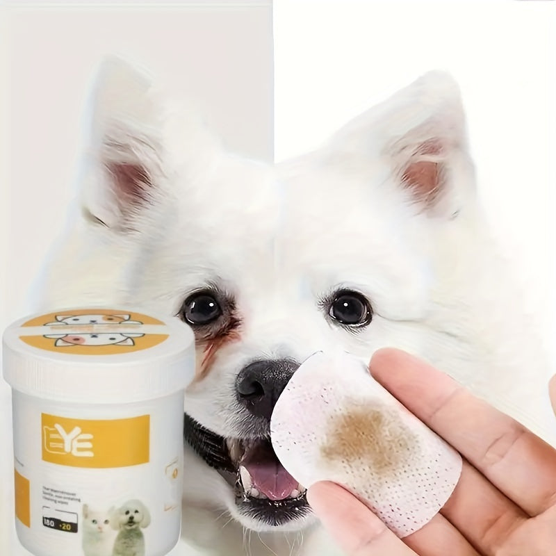 200 Pieces Durable Polyester Pet Eye Wet Wipes: Cat Eye Cleaner Removing Tear Stains, Safe for Cats