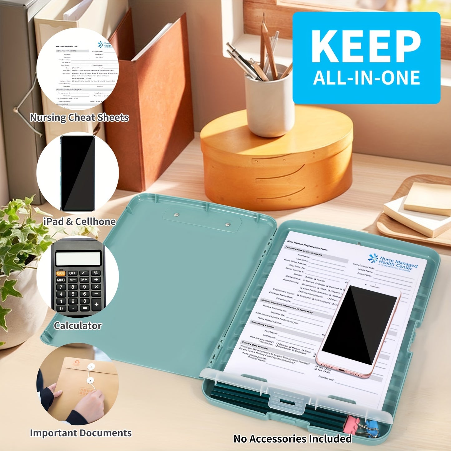 8.5X11 Clipboard with storage, Plastic A4 Clips Board with pen holder to keep your documents organized