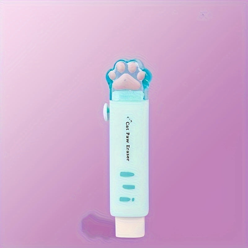 Adorable Cat Paw Retractable Eraser - Conveniently Clean and Traceless, Perfect for Office and School Supplies - Pack of 1