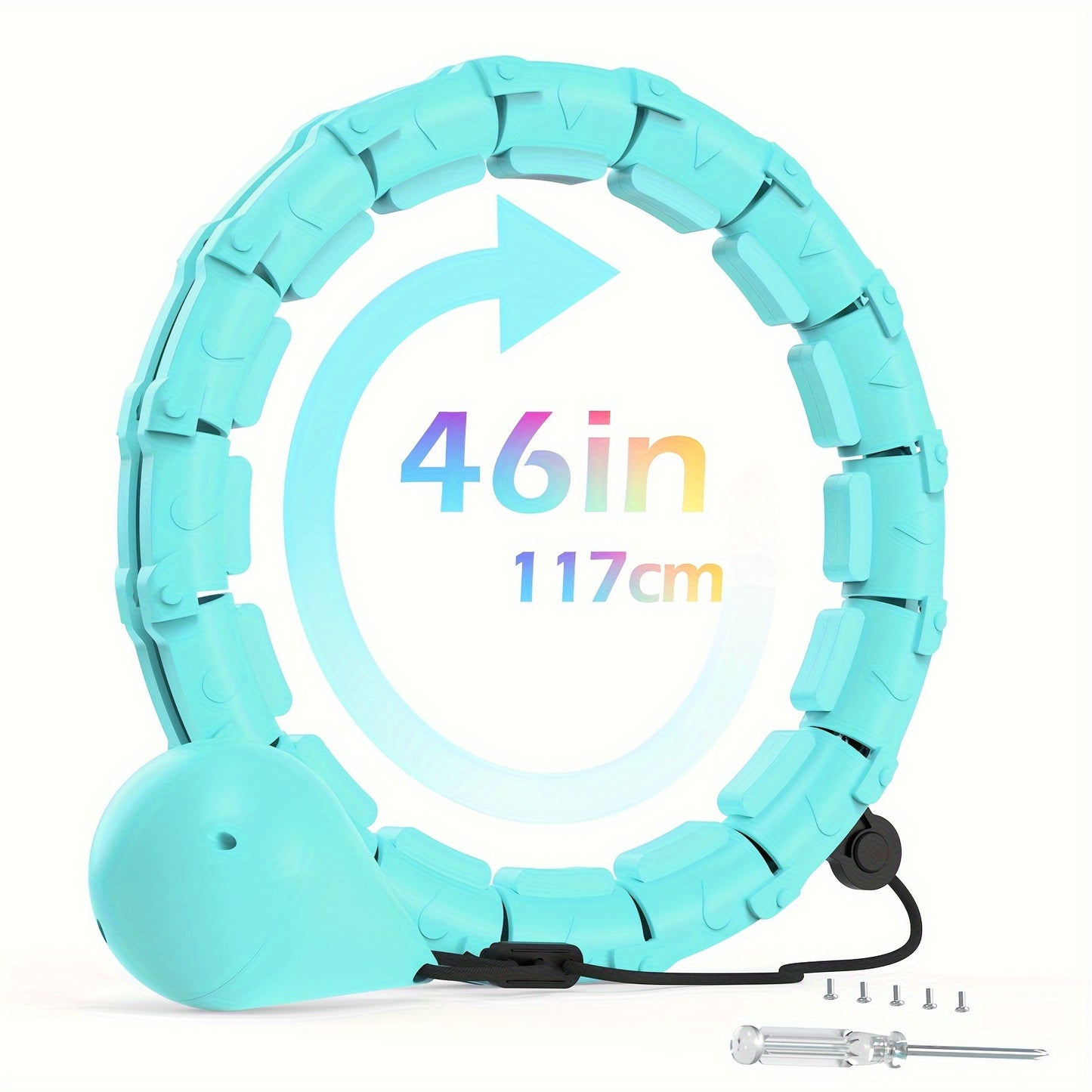 JLOIBAO 46in/117cm Weighted Fitness Circle, 24-Section Detachable Exercise Ring, ABS Material, Body Shaping & Waist Slimming, Ideal for Women'S Day, Mother'S Day, Thanksgiving, Christmas, New Year Gifts