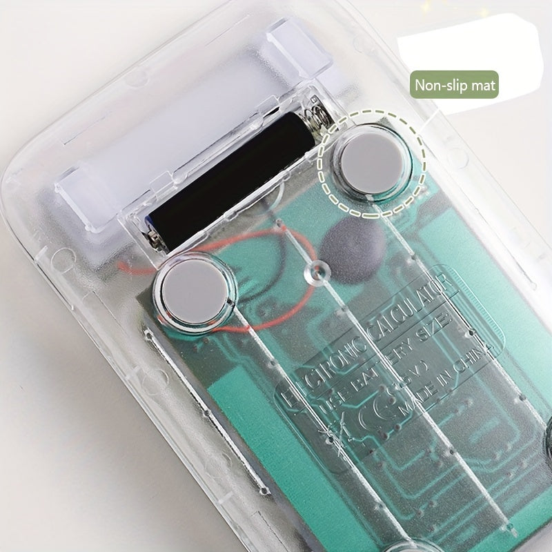 1pc of transparent high-value calculator for students, creative small computer, cute calculator, commercial financial office dedicated portable computer