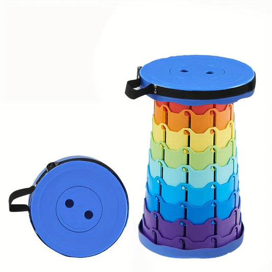Portable Telescopic Stool for Outdoor Use, Foldable for Travel, Ideal for Queuing, Fishing, And Street Vendors, Without Battery