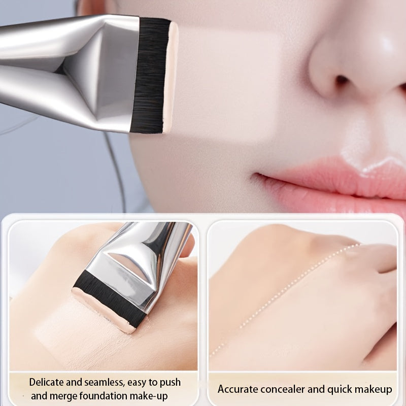 Ultra-Thin Foundation Brush, Lightweight Facial Contour Brush, Flat Head Mask Brush, Hybrid Foundation Cream Makeup Brush, One-Brush Skincare Tool