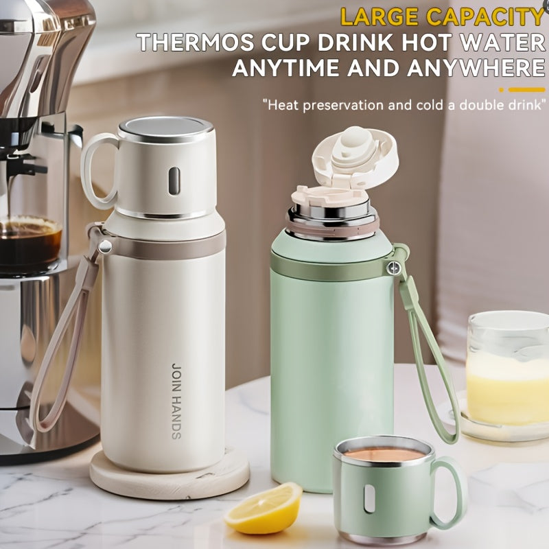 316 Stainless Steel 600ml Double-Wall Vacuum Insulated Water Bottle | 24-Hour Cold Retention | Portable with Carrying Strap - Ideal for Camping, Hiking & Outdoor Adventures