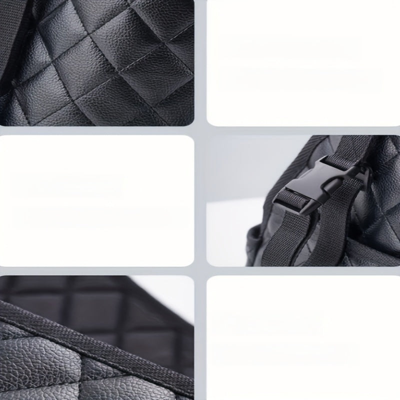 Spacious Luxury Faux Leather Car Seat Organizer - Hanging Mount Back Seat Storage with Multiple Compartments - Ideal for Family Cars, Travel & Daily Use