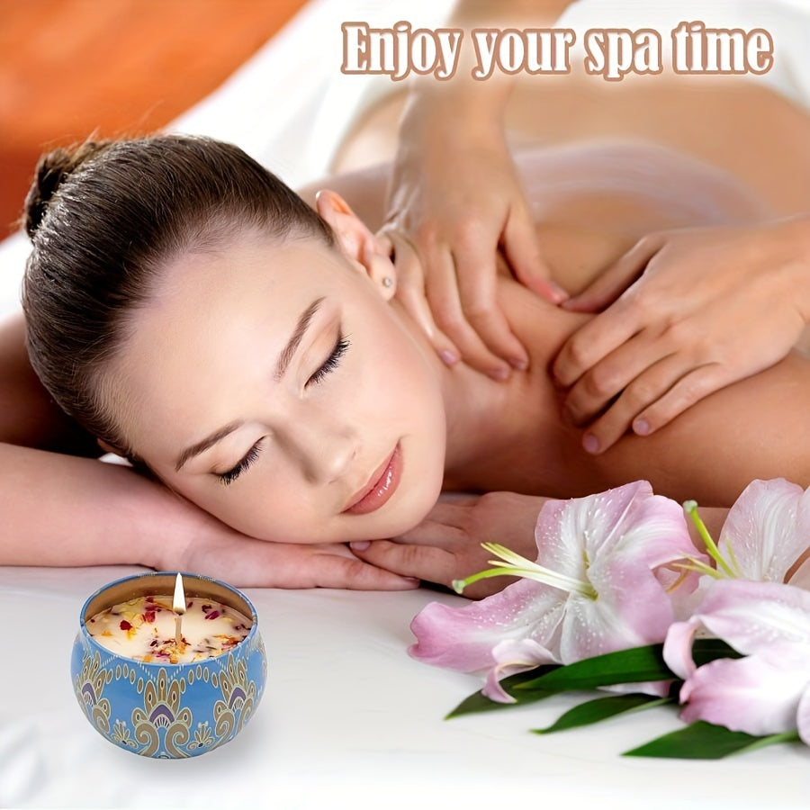 4pcs of fragrant candle set (4 kinds of fragrance types: jasmine, sandalwood, Small Canglan, Rose) cans are random. Candles, Bathing, Yoga, and Holiday Gifts, Mother's Day Gift