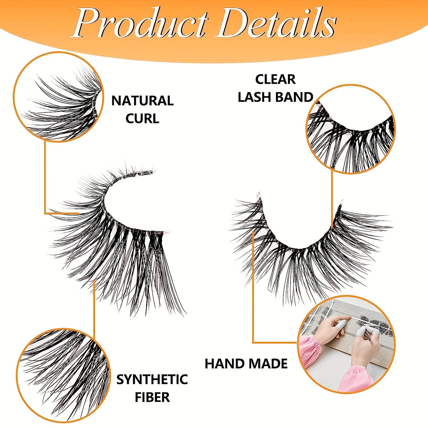 7 Pairs 10MM Short Soft Faux Mink Half Lashes with Clear Band, Natural Looking, Wispy Cat Eye, 3D Fluffy False Lashes Multipack