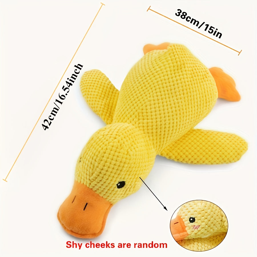 Bite-Resistant Plush Duck Toy - Soothing Companion for All Dog Breeds with Sound Effects