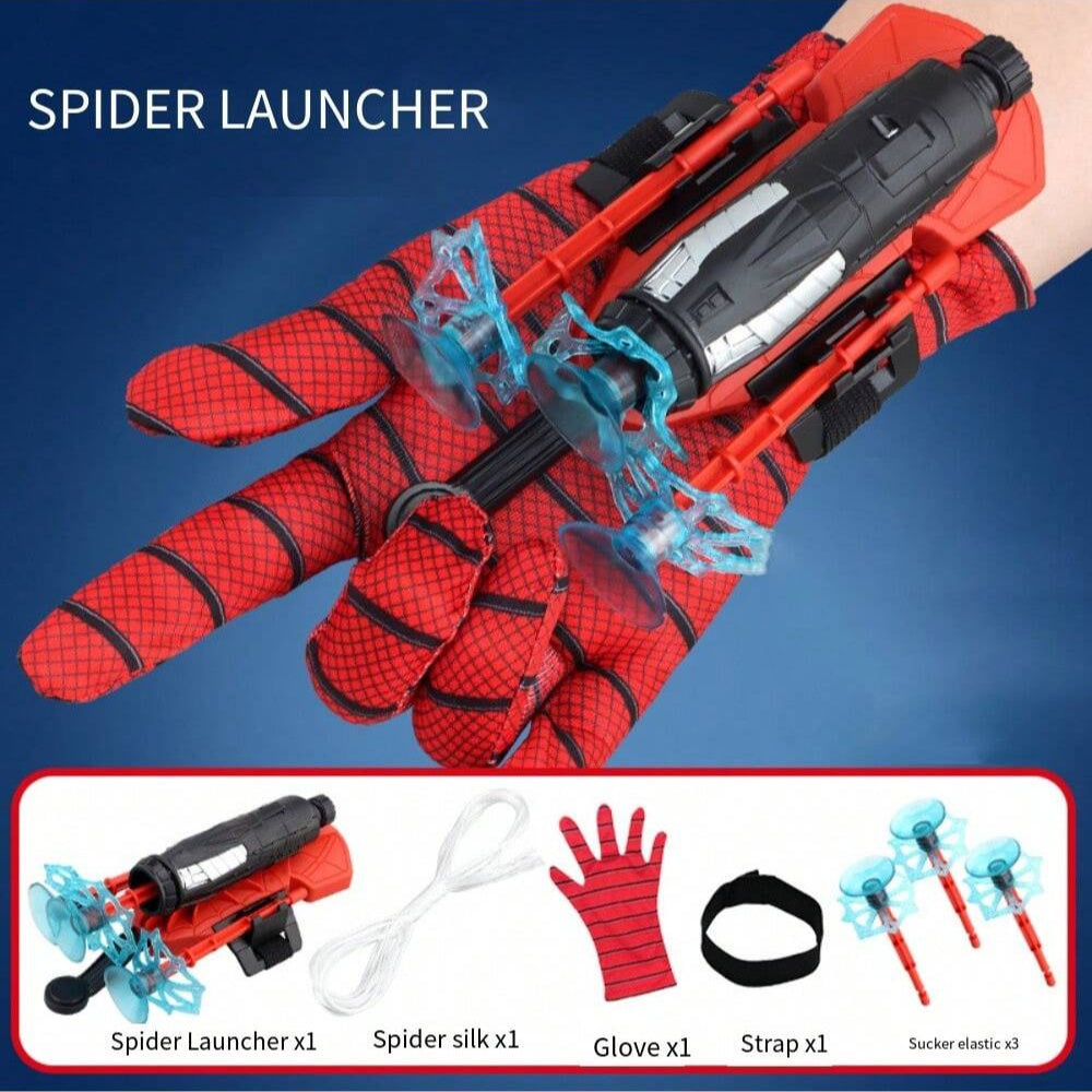 Spider Web Launcher Gloves - Red & Blue Hero Toy for Youngsters & Adults, Fun Interactive Party Game, Durable ABS Material, Perfect for Halloween & Christmas Gifts