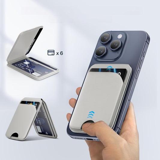 Magnetic Bracket Card Pack - Strongest Magnetic Wallet for iPhone 16/15/14/13/12, Adjustable Stand with 5-6 Card Slots, Perfect for Everyday Use, Includes Christmas Theme Stickers, Everyday Wallet | Modern Wallet Design | Durable Wallet