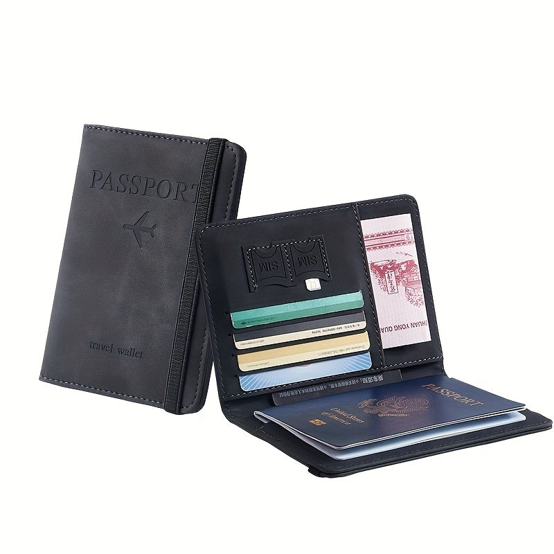 RFID Passport Holder - Thin, Multi-Functional Wallet for Travel, 1pc