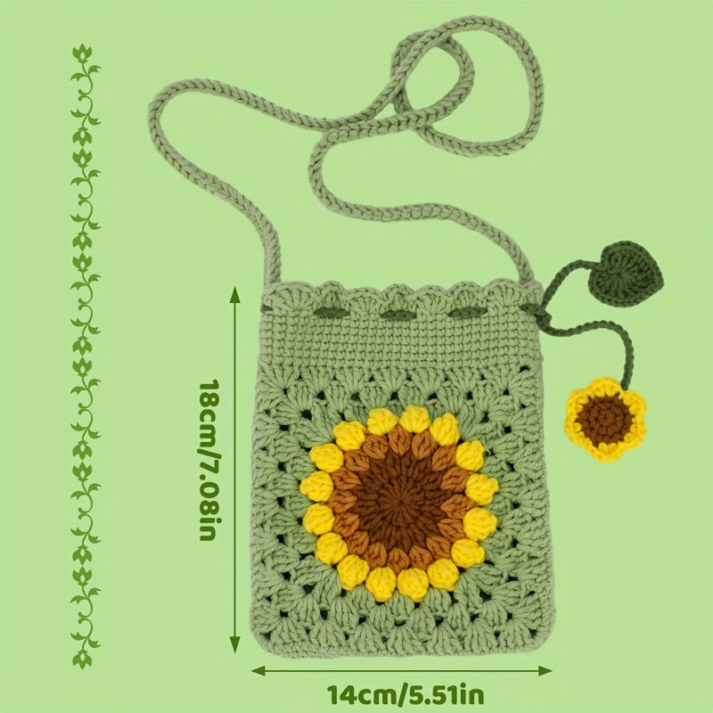 Beginner Crochet Kit - Phone Bag with Video Tutorials, Yarns, Hooks & Accessories for Adult Knitting Craft DIY, Random Colors, Pniene