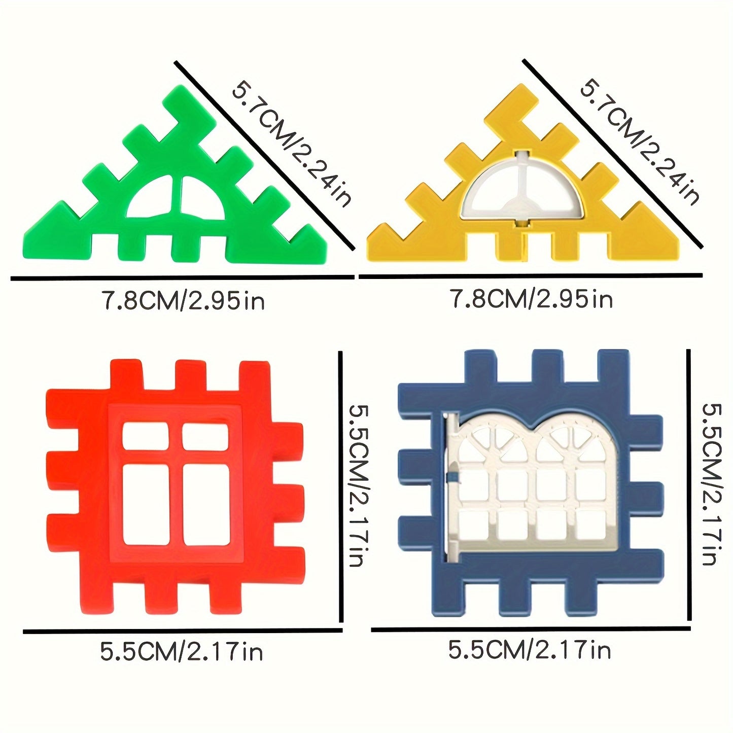 100Pcs Large Size Creative Square Block House Assembly Building Blocks, Basic Educational DIY Assembly Toys for Birthday Gifts