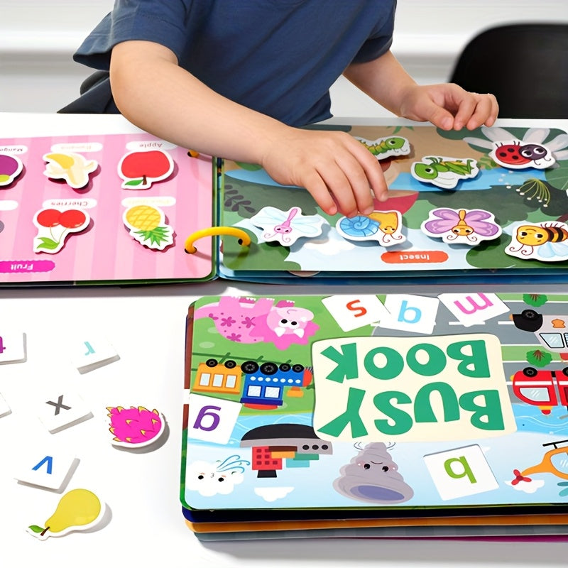 Interactive Quiet Book,Reusable Educational Learning Sticker Book,Enhancing Motor Skills And Cognitive Abilities,Learning and Educating Writing AIDS,Back-to-school Supplies,Halloween Christmas Gift