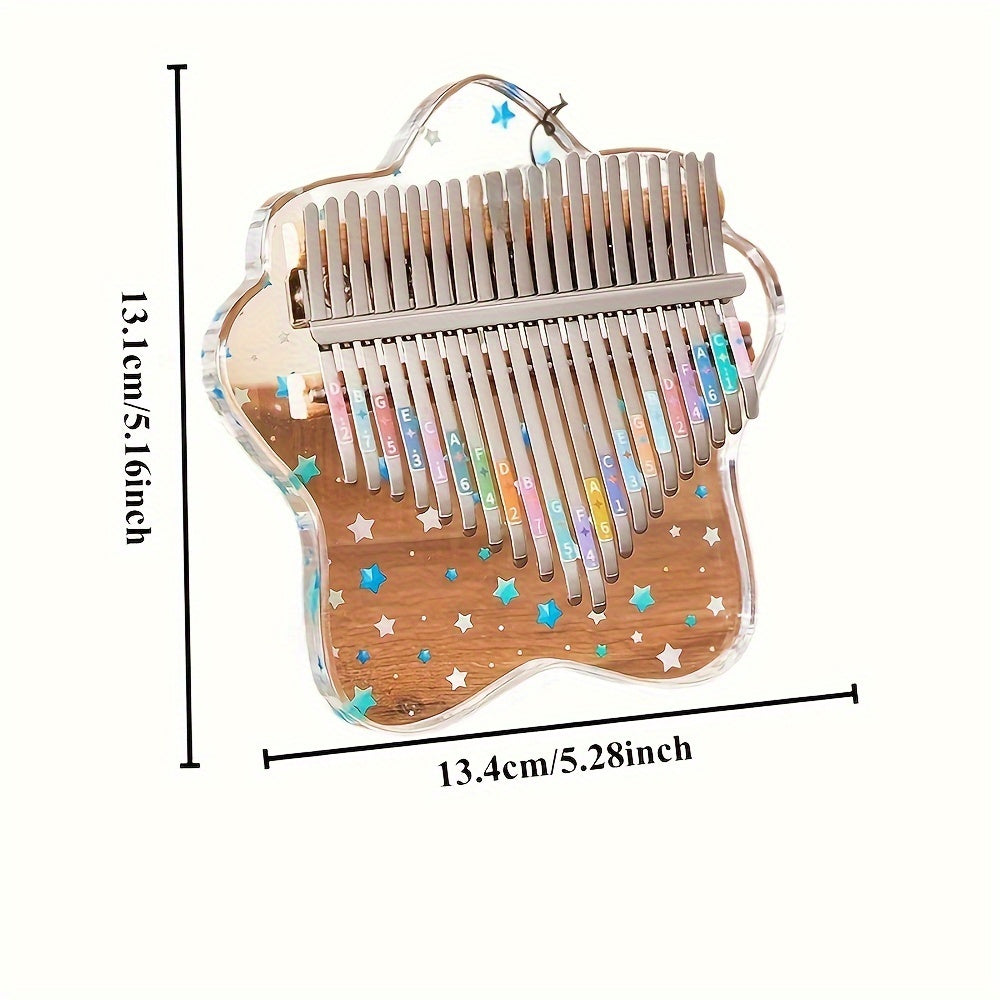 1pc 21 Notes Crystal Transparent Kalimba Exquisite Thumb Piano Acrylic Piano Finger Instrument Birthday Holiday Gift First Choice